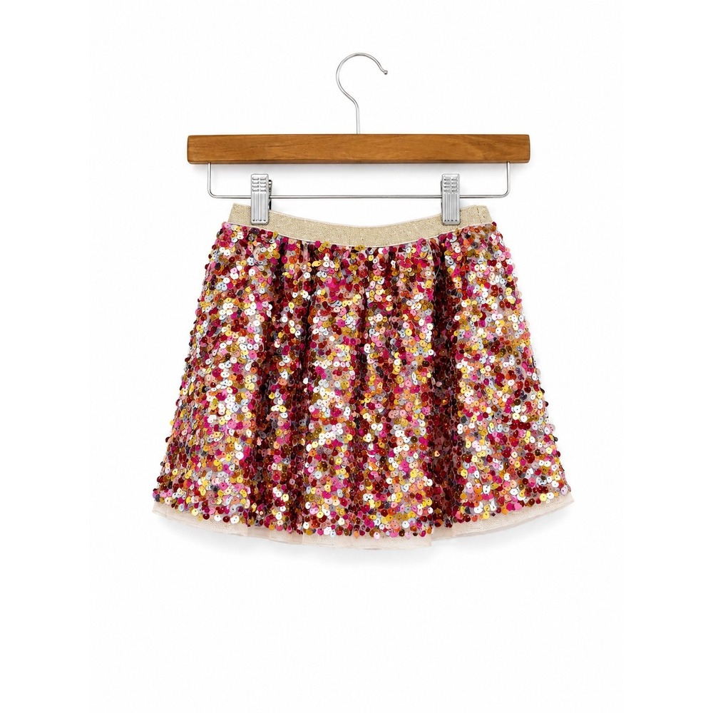 H&M Girls Multicolor Sequin Skirt Sparkly Elastic Waist Tulle Party Skirt